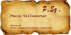 Pecze Szilveszter névjegykártya