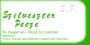 szilveszter pecze business card